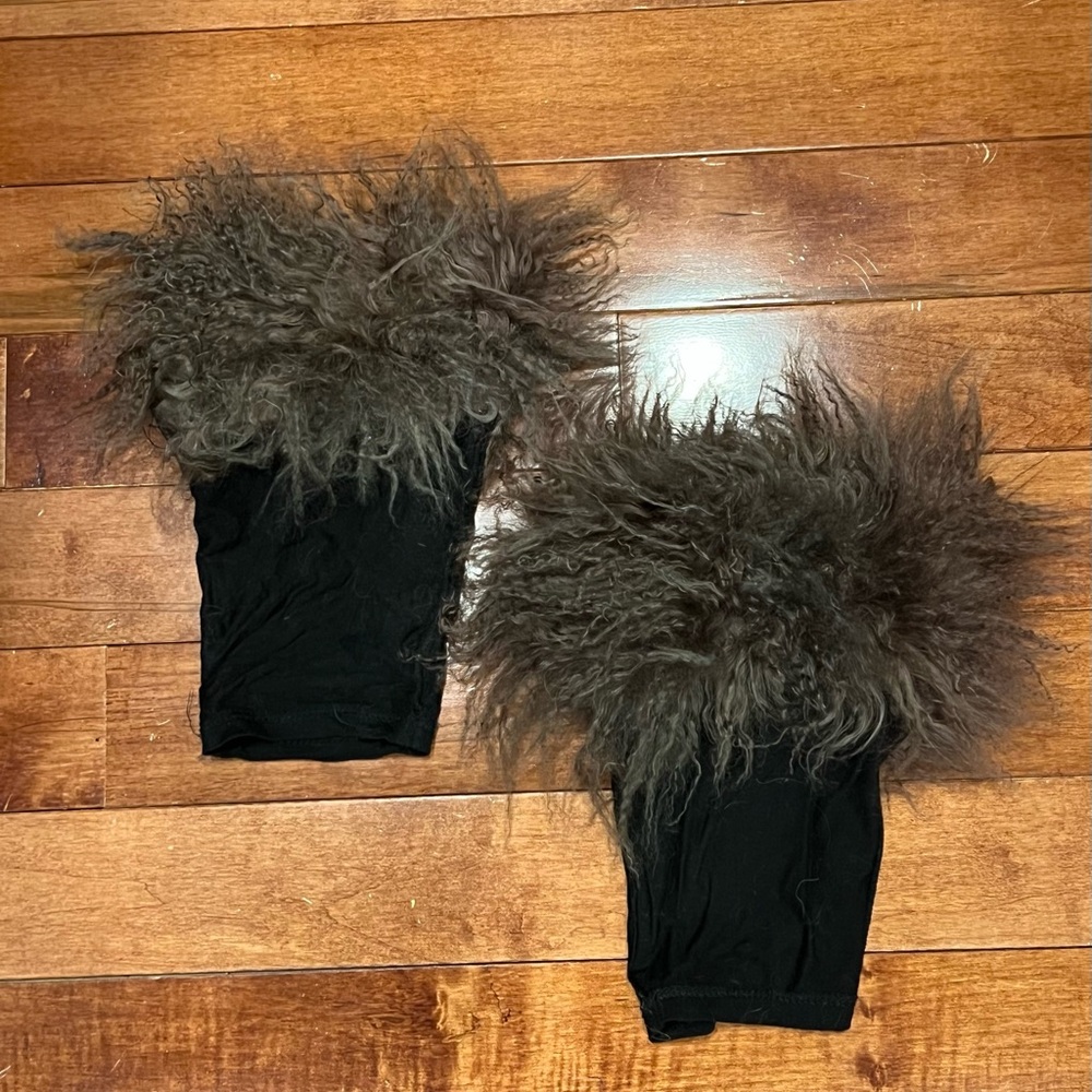 Brown Mongolian Lamb Fur Boot Covers